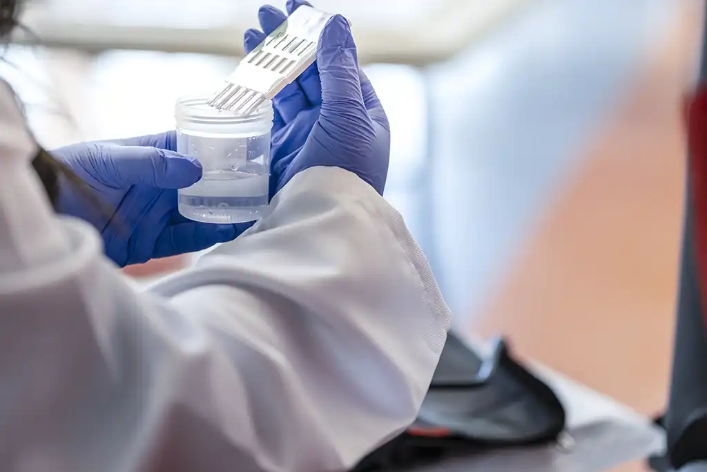 close up of a drug testing kit