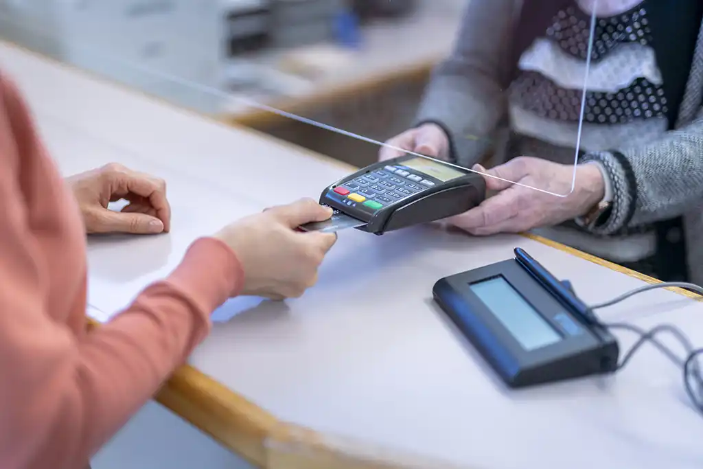 paying with a credit card